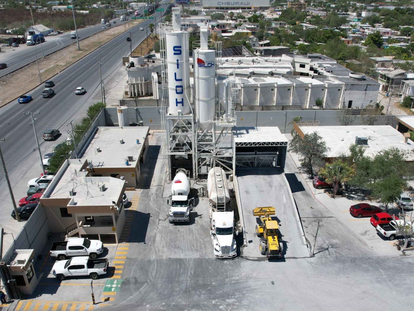 Vista aérea de la planta de Concretos Siloh en Cd. Reynosa, Tamaulipas
