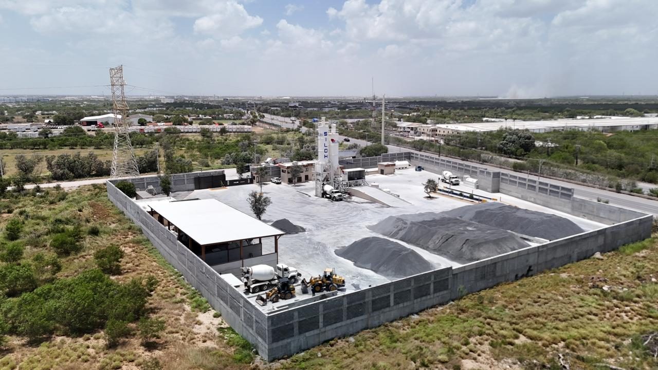 Vista aérea de la segunda planta dosificadora de Concretos Siloh en Reynosa, Tamaulipas